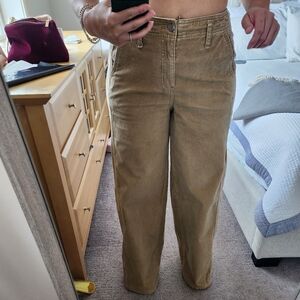 Corduroy Tan Wide-leg Pants